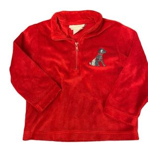 Hannah Kate Boys Sz 2 Fleece 1/4 Zip Pullover Sweatshirt Jacket Dog Embroidery